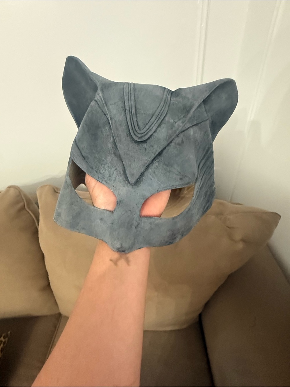 Cat Ear Costume Mask in Slate Gray